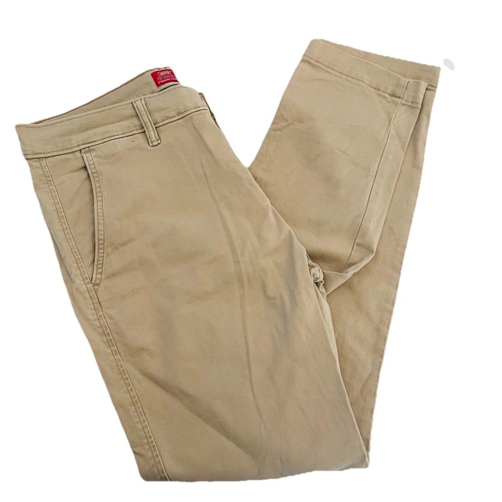 Levis XX Chino Standard Taper Pants Mens Size 33x34 Beige Khaki Stretch